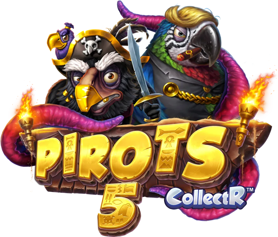 Pirots 5 Figuren und Tempelmotiv